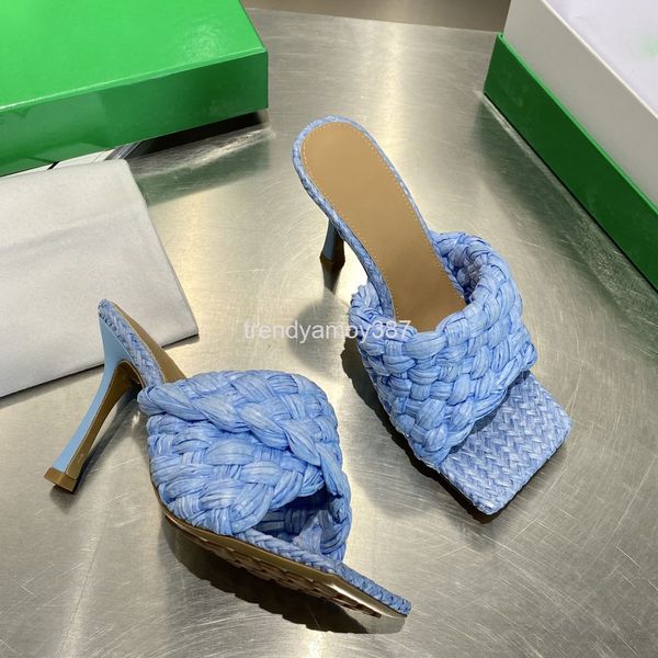 

slippers woven sandals flat slippers women's summer wear temperament trend shoes purple high heels, Black