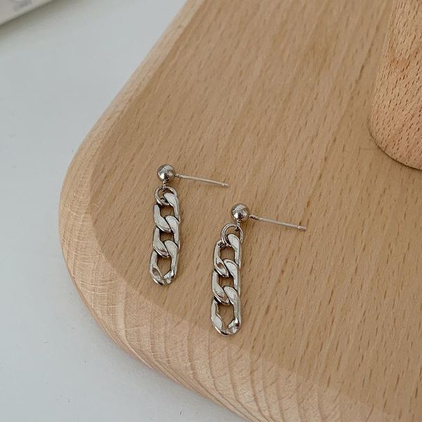 

euramerican s925 hip-hop chain cold wind street earrings, women's 2021 jewelry stud, Golden;silver