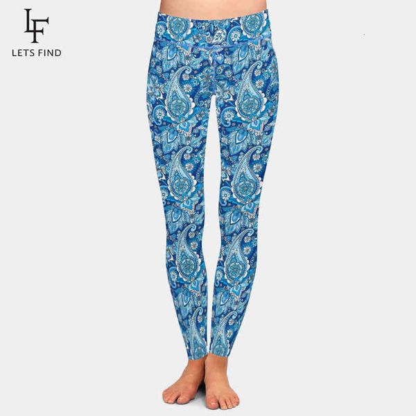 

legging latest new 3d paisley print high tail plus size leggings mode polyester soft slim fitness single long women, Black