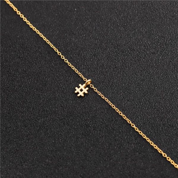 

pendant necklaces alphabet trendy symbol # typography letter necklace name hashtag simple initial sign for women, Silver
