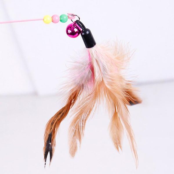 

cat toys metal wire funny toy with feather bells stick pet supplies / kitten teaser thread