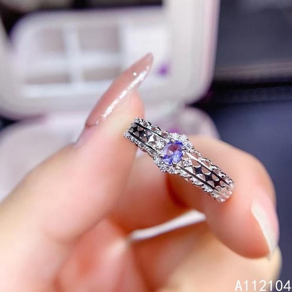 

cluster rings kjjeaxcmy fine jewelry 925 sterling silver inlaid natural tanzanite women trendy chinese style gem ring support detectio, Golden;silver