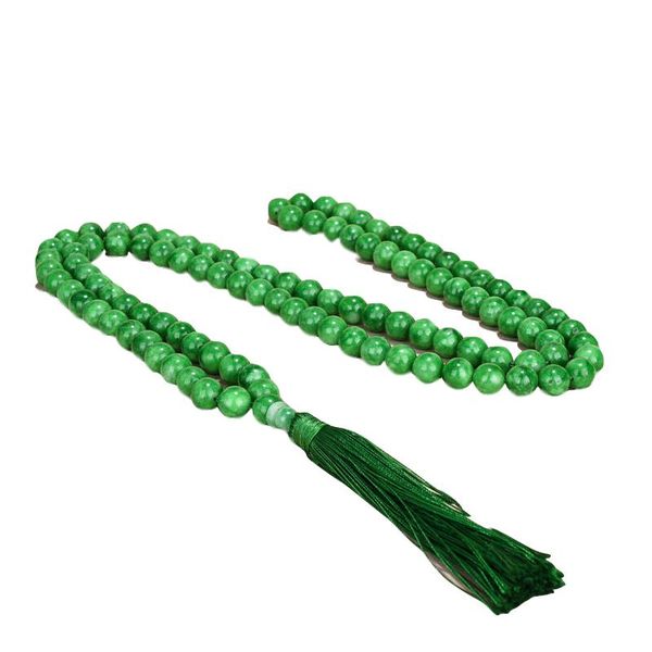 

chains multilayer 108 green beads 8-12mm tassel bracelet necklace tibetan buddhist mala buddha charm rosary yoga for women men jewelry, Silver