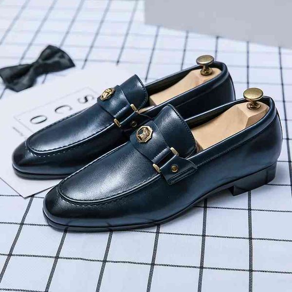 

dress shoes 2021 men's fashion casual business all-match high-end pure color pu british temperament metal buckle loafers 6kf297 1e, Black