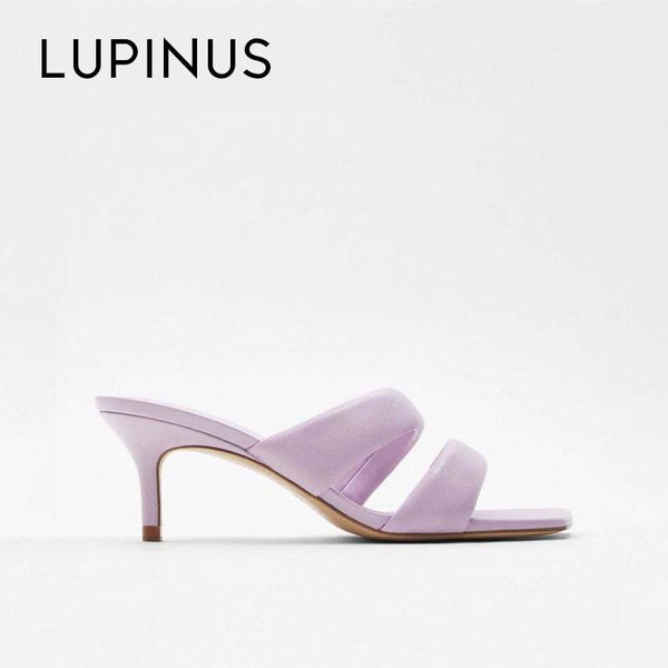 

dress shoes lupinus fashion purple square toe women sandals 2021 spring high heels elegant thin heel open chic shoe, Black