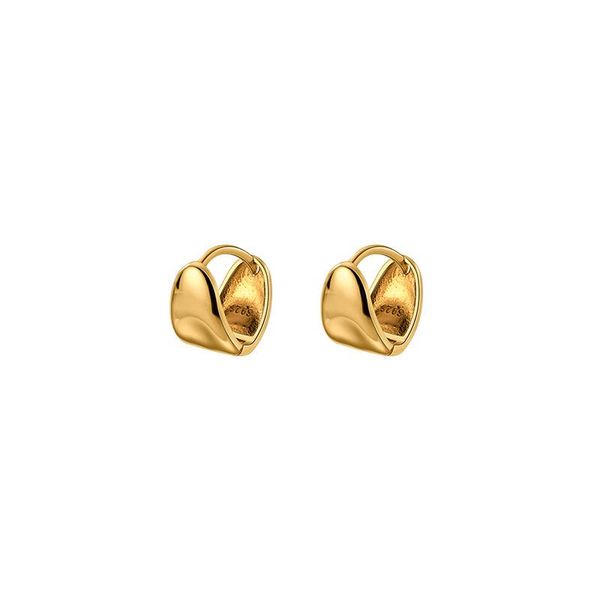 

hoop & huggie 8.5mm real. 925 sterling silver fine jewelry white/ gold piercing triangle geometric ear earrings c-g9358, Golden;silver