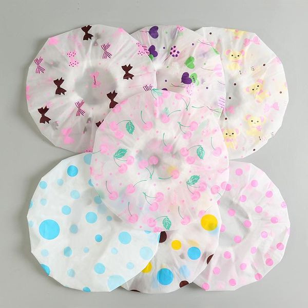 

shower caps cute waterproof bath hat thickened and oil fume cap women spa hair salon supplies bathroom accessories