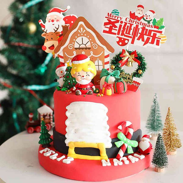 

factory outlet party decoration christmas baking cake decorative gift baby resin doll ornament santa claus cartoon color