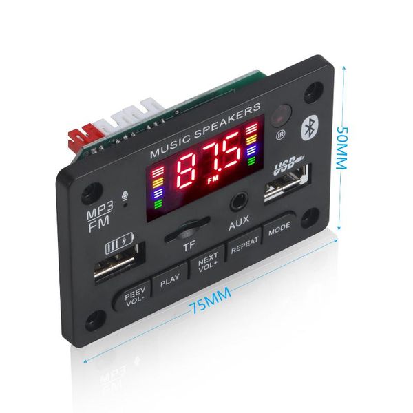 

& mp4 players mp3 player with bluetooth 5.0 charging port decoder board car audio module usb fm tf radio aux input support recording