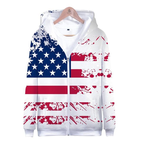 

men's hoodies & sweatshirts independence day men zipper fourth of july and for women fashion casual 3d print, Black