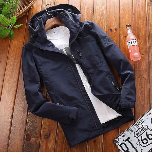 

Fashion Trench Coat Men's Jacket Youth Autumn Thin Large Solid Color Outdoor Top Windbreaker, Red