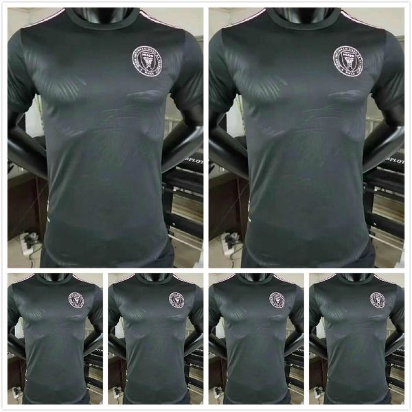 

player version 2021 2022 inter miami away soccer jerseys home beckham higuain 9 matuidi pizarro 10 black 21 22 jersey shirt ls, Black;yellow