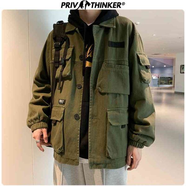

men's jackets privathinker men spring safari style hip hop fashion cotton jacket clothes male coat oversize zw7h, Black;brown