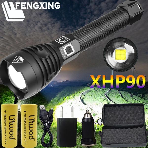 

the most powerful led power 26650 or 18650 battery & xhp70.2 tactical flash light torch flashlights torches