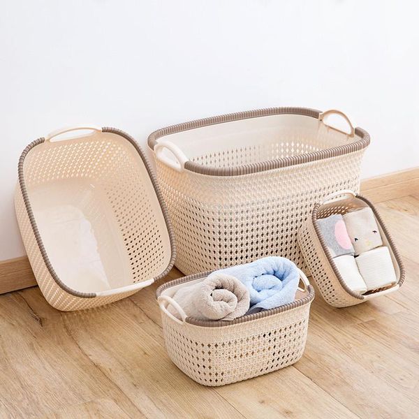 

storage bottles & jars kitchen rattan hollow debris basket snack box plastic deskbath