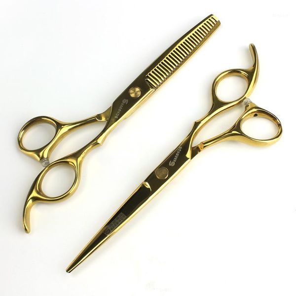 

6" gold hair scissors japan dressing barber shop hairdresser golden kit cut shears1