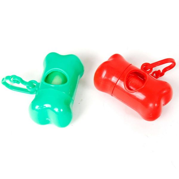 

2pcs pet cleaning up supplies poop bag set garbage dog bone shape trash dispenser storage box clean waste bags travel & outdoors