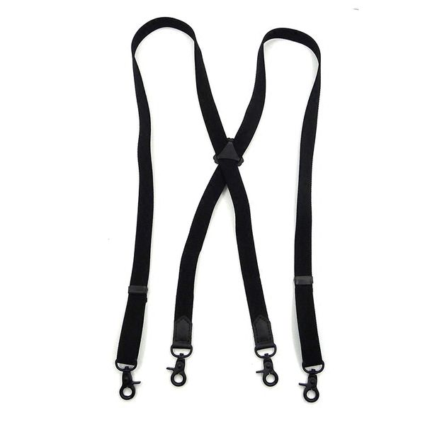

buckle black suspender suit 4 clip hook y type adjustable fashion leather end brances adjustable buckles for pants, Black;white