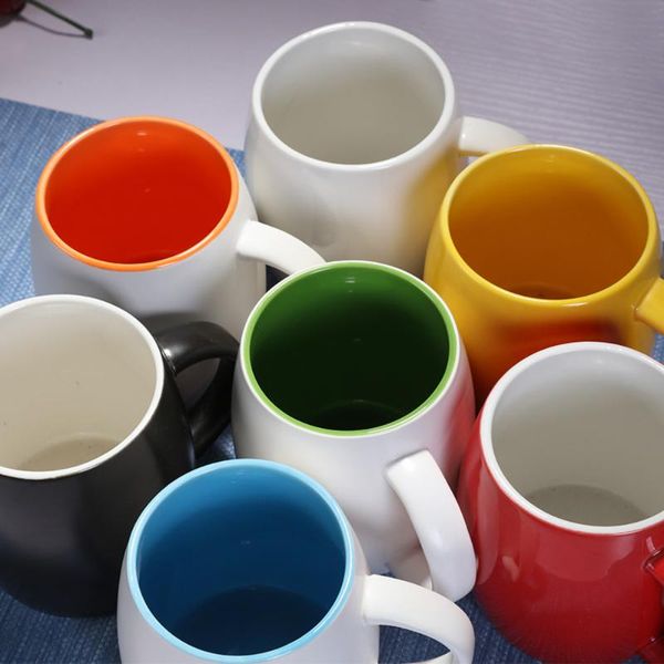 

mugs ceramic cup with color inside the barrel mug