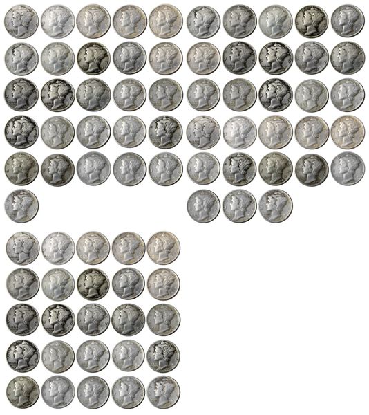 US 1916-1945 PSD 79PCS Testa di mercurio Dieci centesimi (Dimes) Mestiere Placcato argento Copia Prezzo di fabbrica bella casa Accessori Moneta