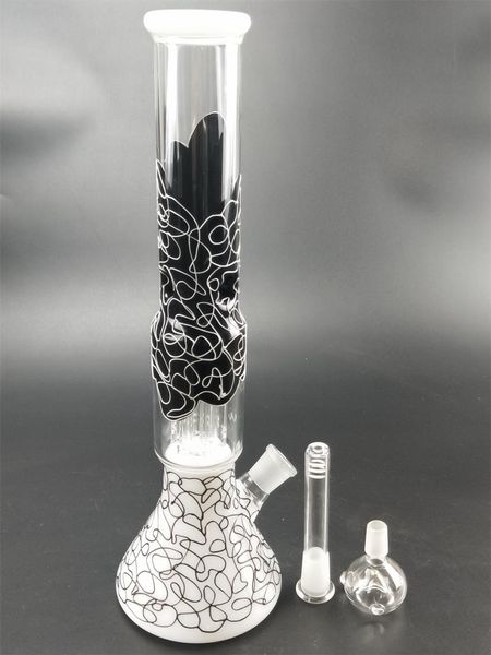 Dekoratives Design Glasbong-Wasserpfeifen Perc Heady 14-mm-Verbindung Wasserpfeifen DAB-Ölplattformen Kleine Mini-Bongs mit Schüssel