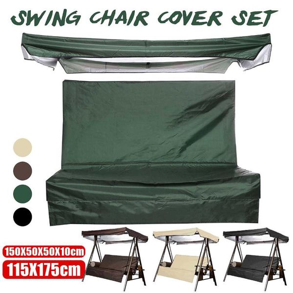 

shade 2pcs garden swing seat cover + canopy covers set patio chair replacement waterproof furniture dust sunshade