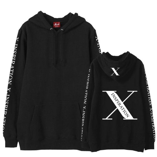 

women's hoodies & sweatshirts arrival kpop shinee jonghyun x inspiration concert same printing fleece/thin fashion pullover sweatshir, Black
