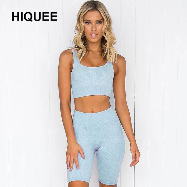 

yoga outfit 2pcs sets seamless fitness women suit high stretchy workout sport set padded sports bra waist shorts gym
