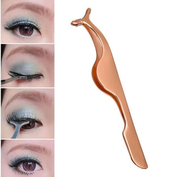 

eyebrow tools & stencils 1pcs rose golden false eyelash fake eye lash tweezers beauty makeup tool make up eyelashes tweezer curler clip
