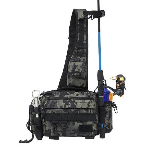 

sling fishing tackle bag for men women single shoulder crossbody pouch waist pack fish lures gear utility storage fishing bag
