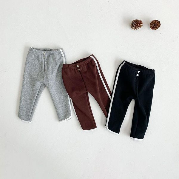 

trousers baby kids spring skinny pants autumn boys girls side stripe children clothes, Blue