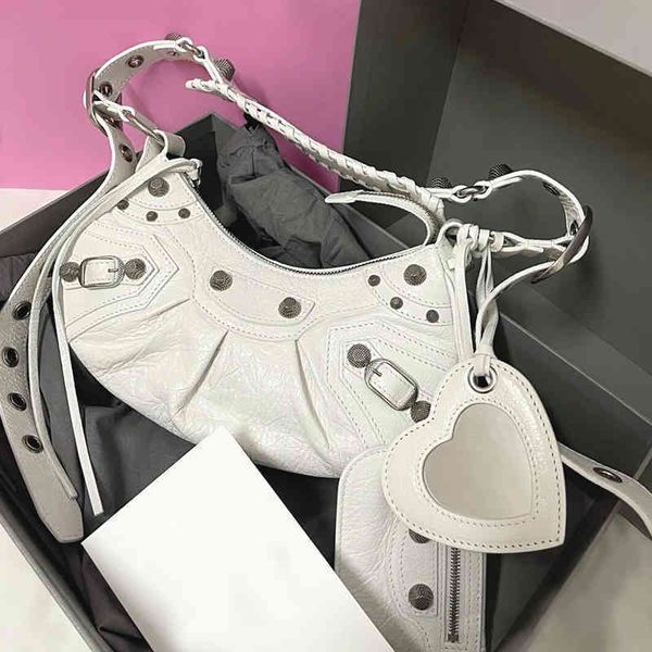 

designer balenciga handbags le wrinkled cagole crescent bag three in one rivet bag single shoulder messenger high sense leisure leather