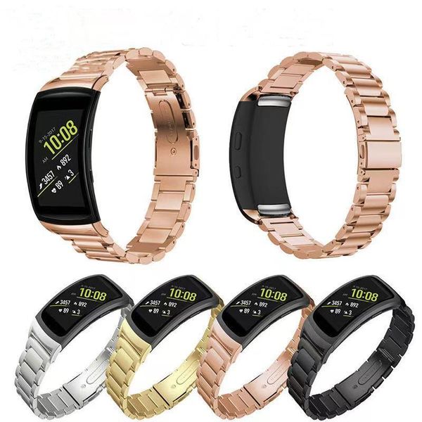 

watch bands stainless steel watchband for samsung galaxy gear fit 2 sm-r360/r-365 original wristband replacement fashion strap bracelet, Black;brown