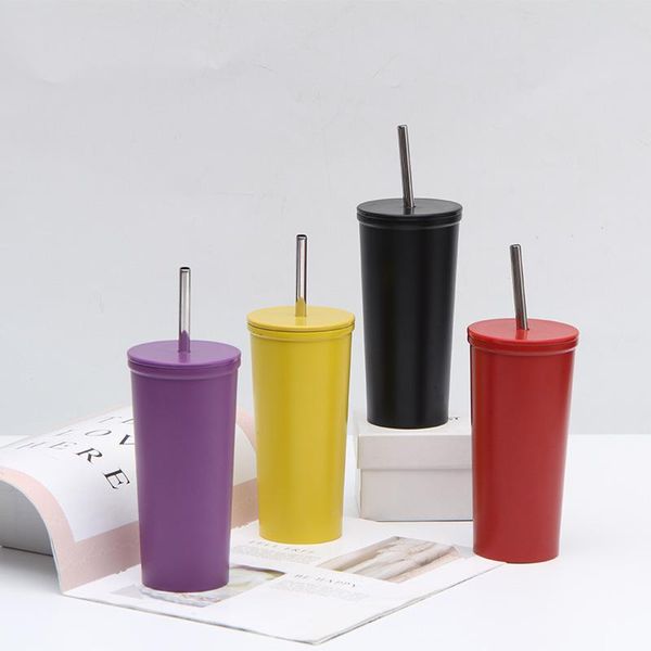 

water bottles selling stainless steel straw cup handy beverage milk tea thermal insulation cold can be customized