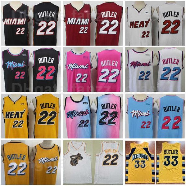 

men basketball jimmy butler jersey 22 all stitched team color black red white blue yellow for sport fans breathable good quality