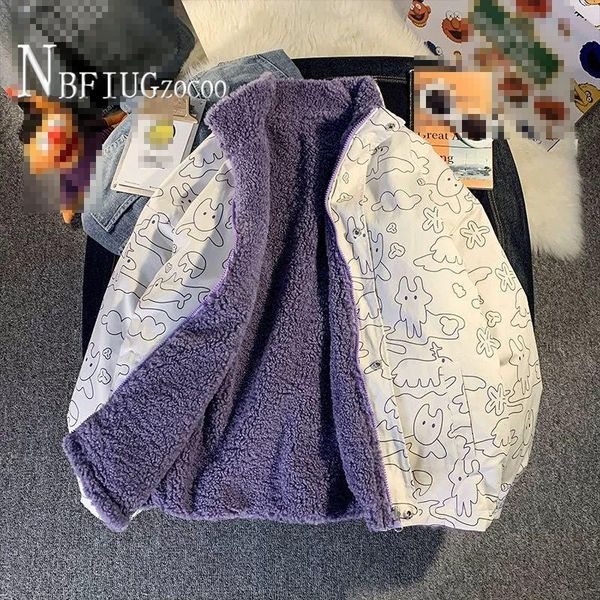 

women's jackets double sided can wear winter imitation lambswool women coat korean students fashion female jacket, Black;brown