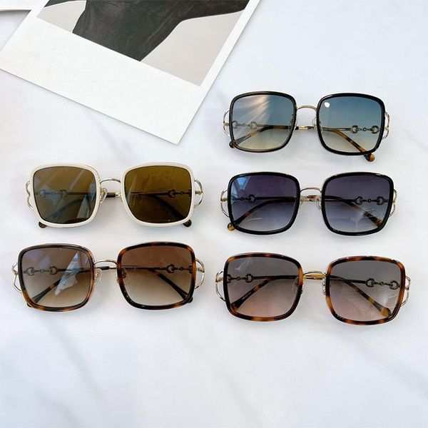 

outdoor eyewear 2021 brand designer rectangle metal frames men women luxurious sunglasses fashion gg00414 uv 400 lady eyeglasses with box