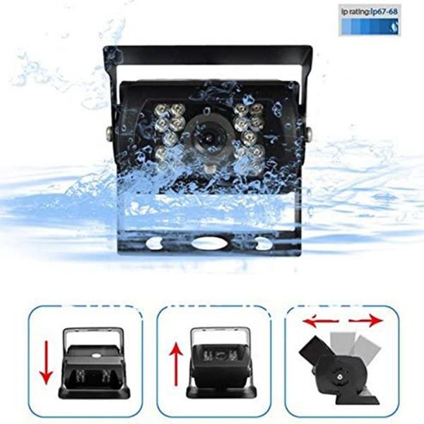 

waterproof 4-pin 18led ir night vision backup rear view camera reverse car for bus truck cameras& parking sensors