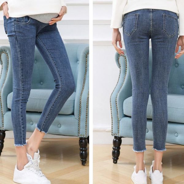 

maternity bottoms pregnancy abdominal pants boyfriend jeans for pregnant women clothes high waist trousers loose denim 2021, White