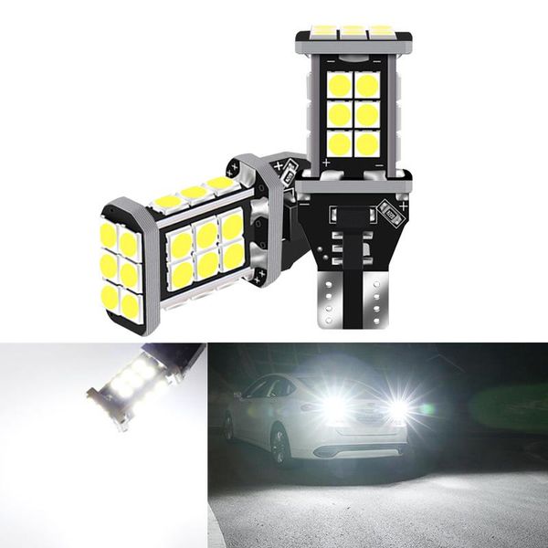 

emergency lights 2x high power 24 smd 3030 auto bulb car reverse back light t15 w16w backup lamp led canbus