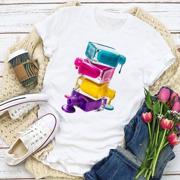 

and women graphic 3d bottle men t shirts beauty womens cute trend nail summer lady clothes tee female, White;black