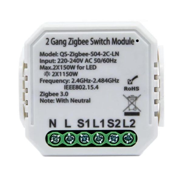 

smart home control 2 gang switch breaker module with neutral automation tuya zigbee app remote for alexa google ifttt