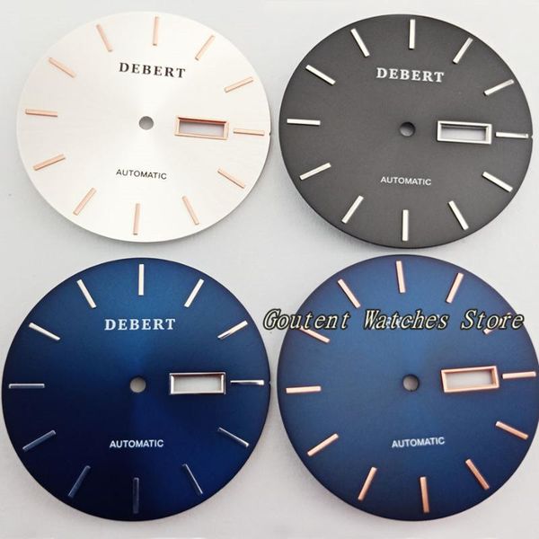 

36.2mm black/blue/silver watch dial fit eta 2836 miyota 8205/8215/821a movement wristwatch faces wristwatches, Slivery;brown
