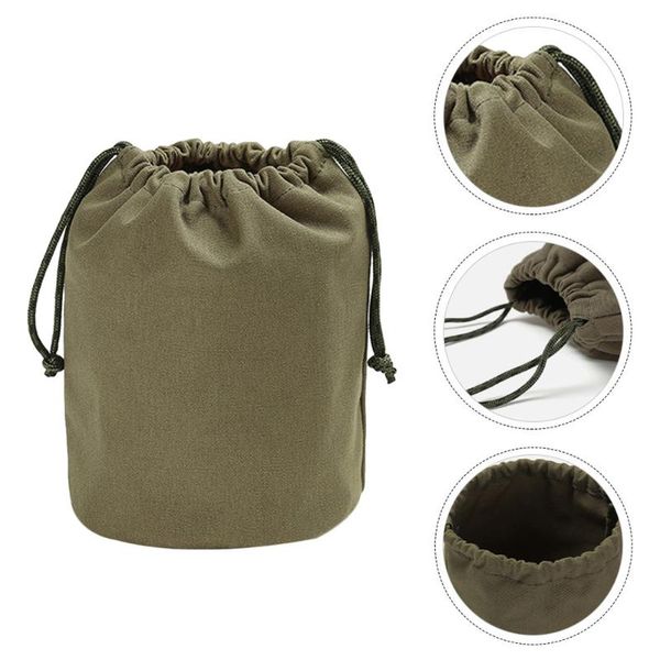 

storage bags 1pc drawstring canvas bag compartment retro camping holder