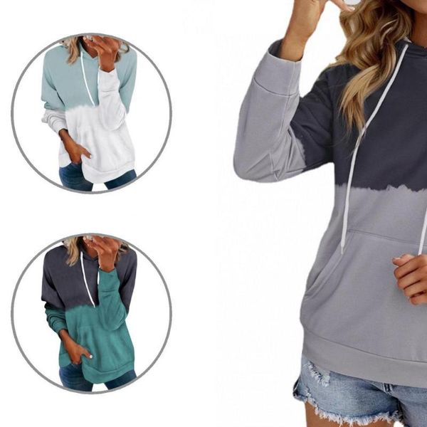 

women's hoodies & sweatshirts activewear sporty contrast color print large pocket hoodie autumn winter sweatshirt long sleeve for daily, Black