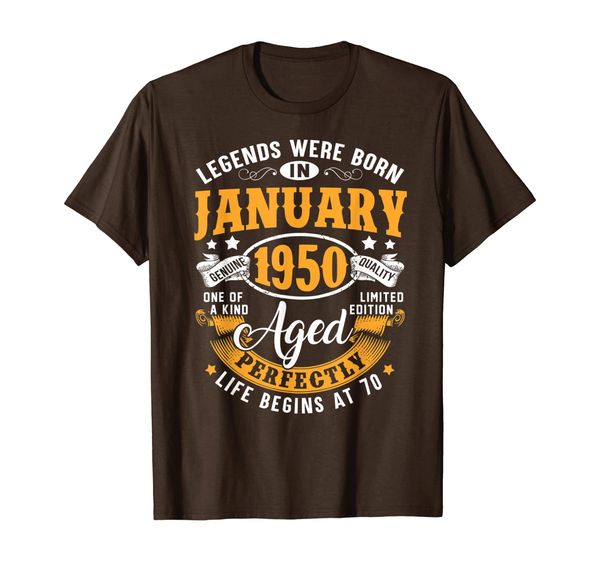 

vintage 70th birthday january 1950 shirt 70 years old gift t-shirt, White;black