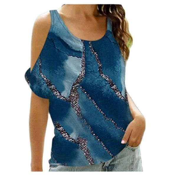 

women's t-shirt cold shoulder t shirt female print short sleeve o neck casual loose tshirt summer tees, White