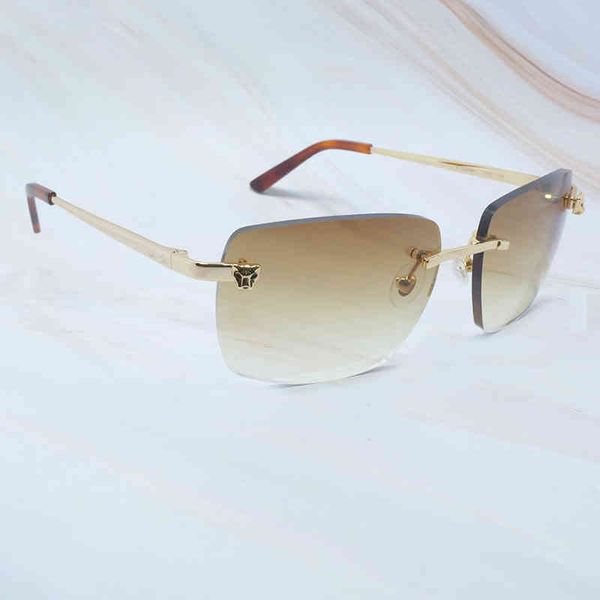 

factory direct price panther tint fashion sun summer rimless glasses women and mens eyewear o2ci, White;black
