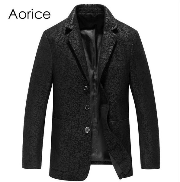 

men's jackets aorice mt903 2021 fashion genuine leather sheepskin jacket casual coat winter warm high quality, Black;brown