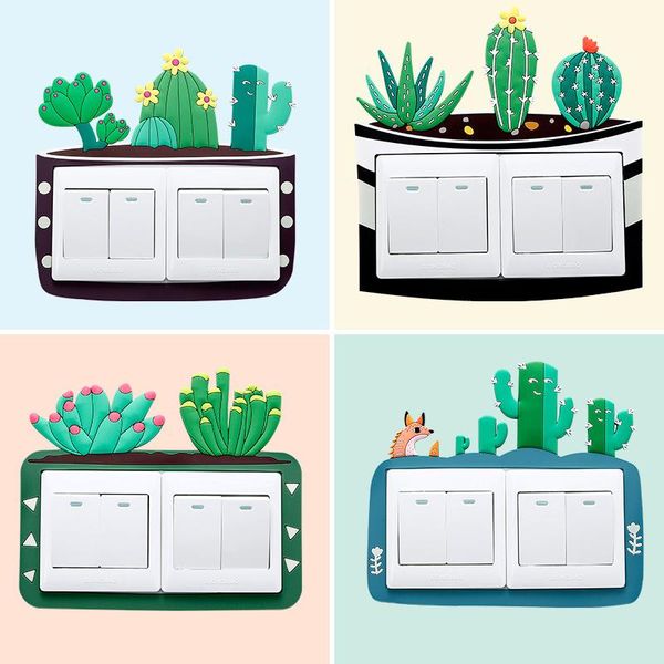 

wall stickers 3d silicone switch panel sticker switches decor cartoon luminous pvc waterproof outlet